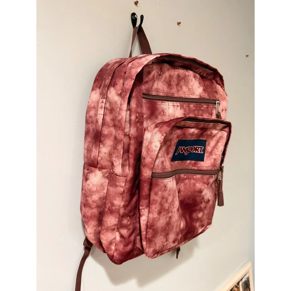 JanSport Big Student Backpack Mauve Tie Dye Laptop Sleeve JS0A47JK